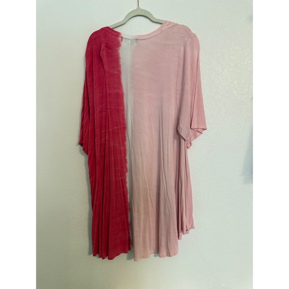 Lane‎ Bryant 26/28 Plus Size Pink Tie Dye Short Sleeve Tunic - Picture 3 of 3